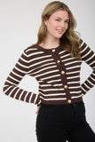 Striped Gold Button Cardigan