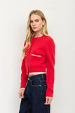 Cropped Contrast Pocket Cardigan