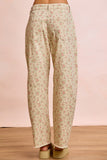 Flower Print Barrel Leg Jeans
