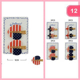 American Flag Heart Star Shaped Hair Clip