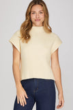 Mock Neck Ribbed Knit Sweater