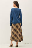 Sunset Plaid A-line Midi Skirt