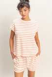 Striped Short Sleeve Top