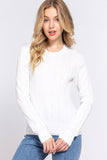 Long Sleeve Cable Knit Sweater