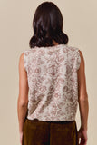 Floral Print Button Sweater Vest