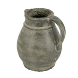 8.5x7x9" Rounded Terracotta Pitcher Vase With Earthy Green Finish