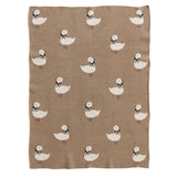 Cotton Knit Baby Blanket W Ducklings