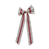 Woven Cotton Bow W Stripes & Metal Clip