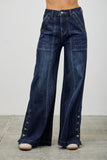 High Rise Jeans with Button Detail