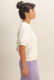 Puff Sleeve Crew Neck Sweater