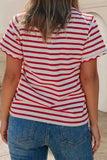 Striped Scalloped Trim Top