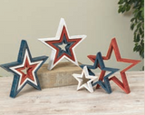 Wood Nesting Americana Stars
