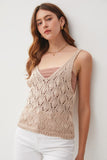 Crochet Pointelle Knit Tank