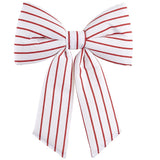 White Stripe Bow With Clip