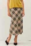 Hunter Plaid A-Line Midi Skirt