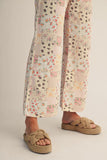 Vintage Pastel Floral Patchwork Pants