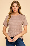 Solid Top With Smocked Detail