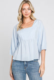 Solid Square Neck Blouse