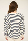 Striped Long Sleeve Henley Top