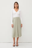 Linen Blend Midi Skirt