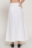 Twill A-Line Maxi Skirt