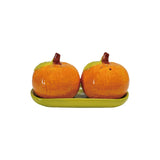 Stoneware Clementine S&p Shakers W Tray