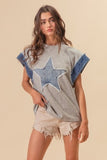 Fourth Of July Theme With Denim Combo Top