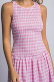 Gingham Smocked Midi Dress