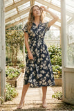 Woven Collared Midi Dress
