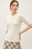 Classic Ribbed Crew Neck Top
