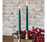 Green Led Twist Taper Candle