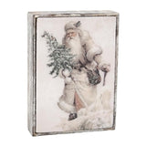 Vintage Wood Santa Block