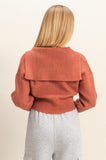 Front Zip Collared Cardigan