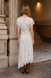 Asymmetrical Polka Dot Midi Dress
