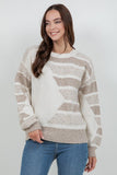 Chevron Textured Knit Sweater