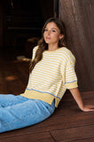Striped Short Sleeve Sweater