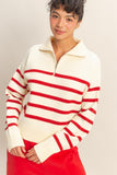 Striped Half-Zip Sweater