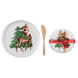 Dol Nostalgia Reindeer App Plate W/ Wood