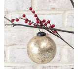 4" Gold Foil Glass Ball Ornament