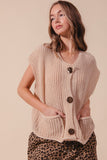 Button Front Sweater Vest