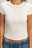 Pointelle Short Sleeve Top