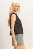 Sleeveless Eyelet Top