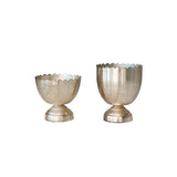 Decorative Metal Bowl With Scalloped Edge