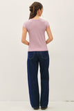 Ribbed Cap Sleeve T-Shirt