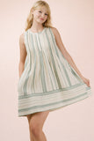 Striped Woven Mini Dress