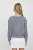 Striped Contrast Trim Knit Cardigan
