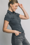 Denim Button Front Top