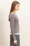Layered Effect Long Sleeve Top