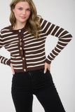 Striped Gold Button Cardigan