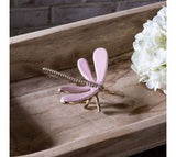 Gold/pink Metal Dragonfly